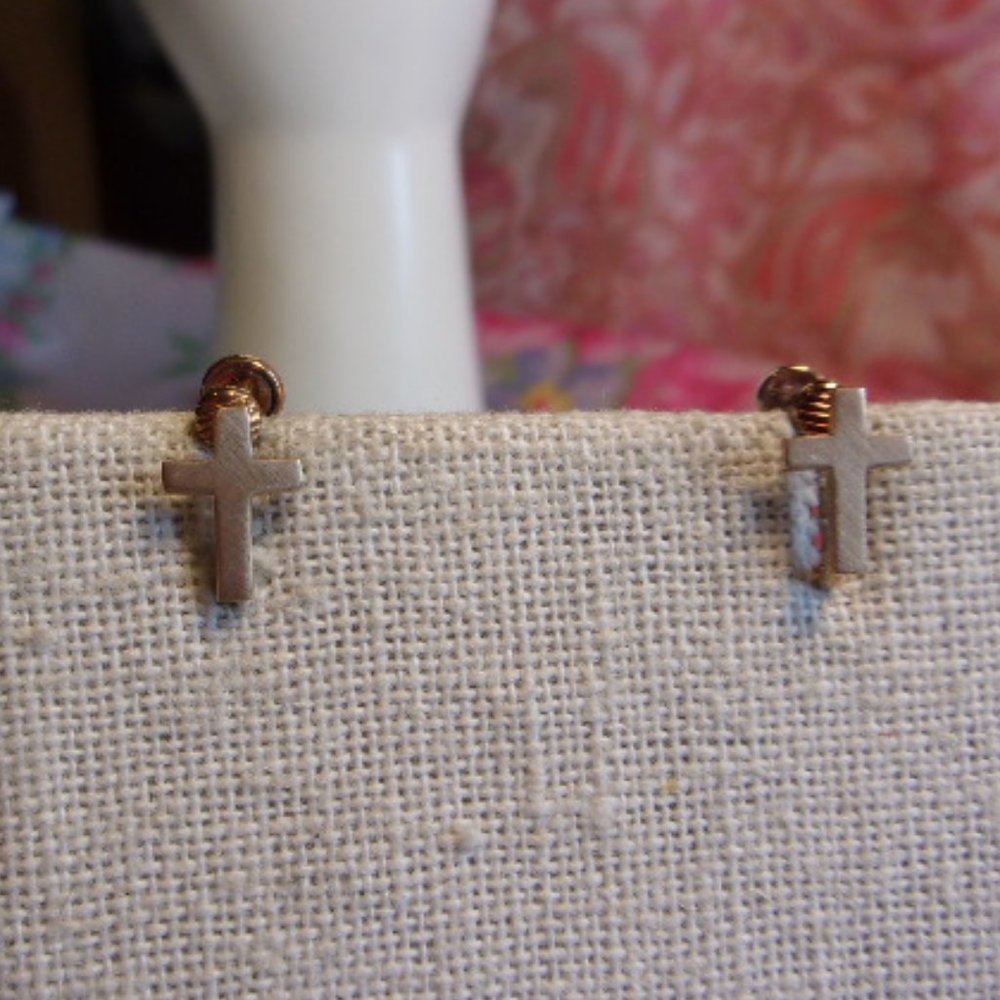 Bojar 12K GF Cross Screwback Earrings